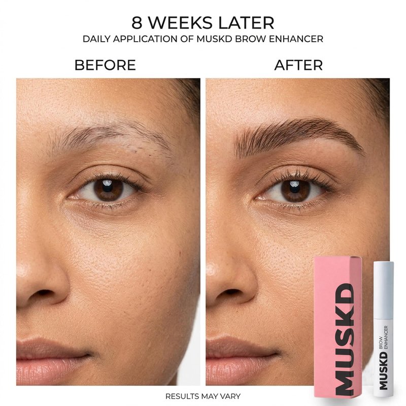 MUSKD Eyebrow Growth Serum (3ML) – Helps Grow Brows Faster & Thicker – Natural Formula, Vegan & Cruelty-Free