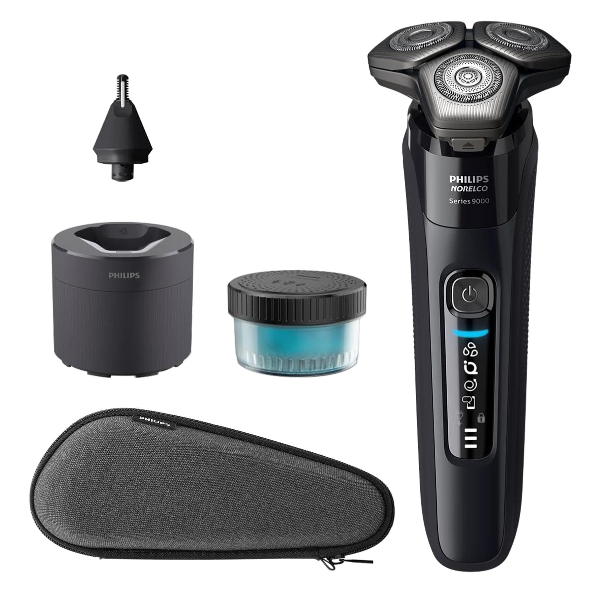 Philips Shaver Series 9000 Wet and Dry Electric Shaver, with Lift and Cut Shaving System and SenseIQ Technology, Pop-up Trimmer