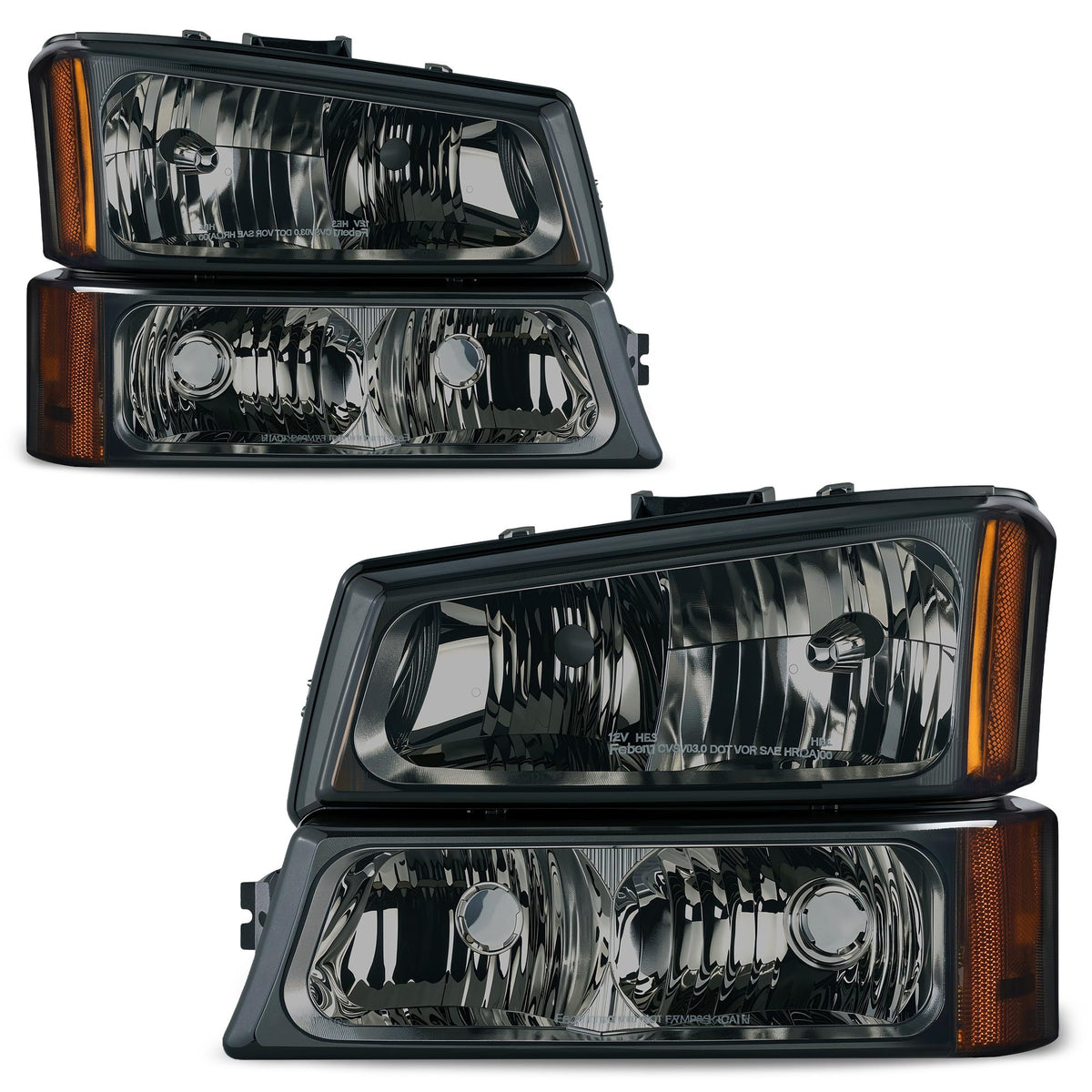 AUTOSAVER88 Headlights Assembly Compatible with 2003-2006 Chevy Silverado Avalanche 1500 1500HD 2500 2500HD 3500 Black Housing A