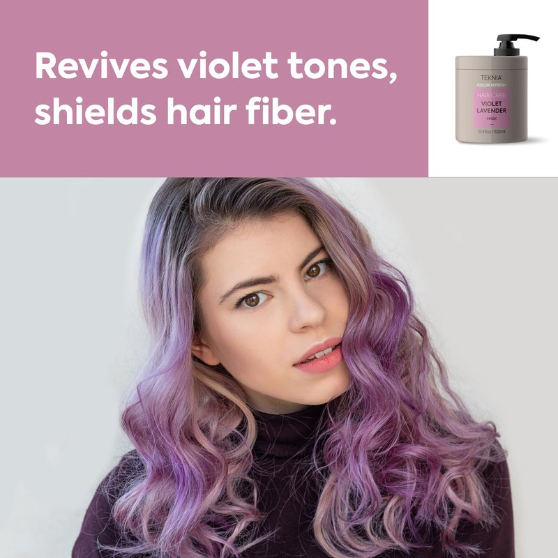 LAKMÉ Teknia Violet Lavender Color Refresh Hair Mask, Color Depositing Conditioner for Purple Hair, 33.9 Fl Oz