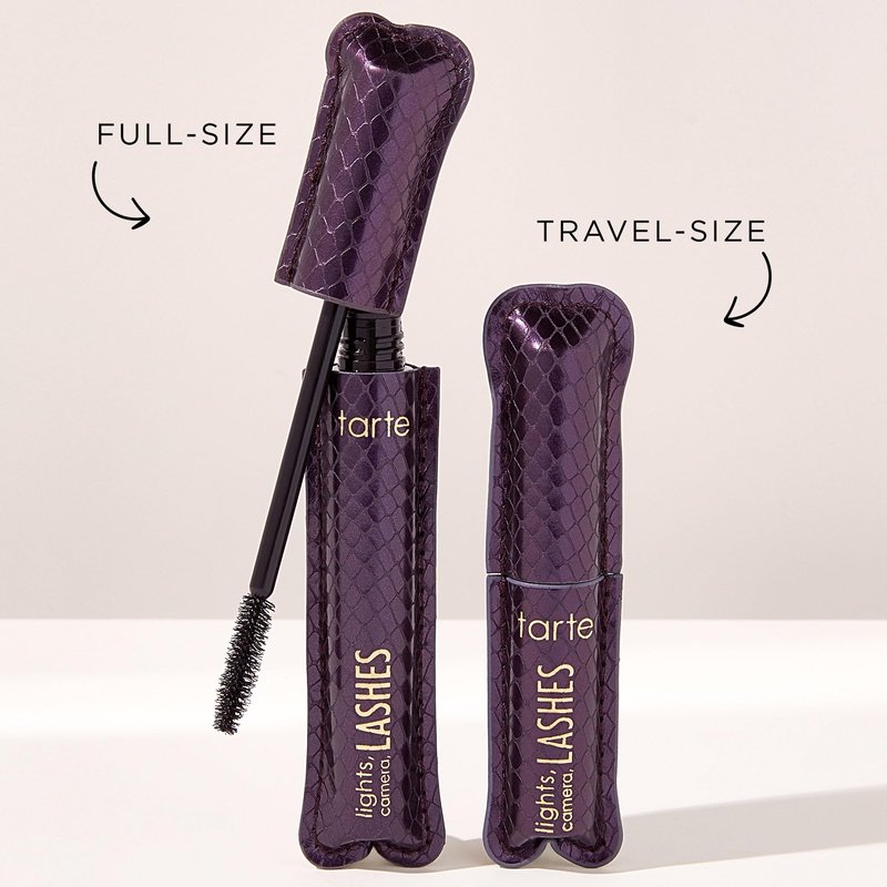 tarte lights, camera, lashes 4-in-1 mascara – Volume, Length, Curl & Conditioning for Fuller-Looking Lashes, Smudge-Proof, Flake-Free, Longwear, Vegan & Cruelty-Free, full size, black