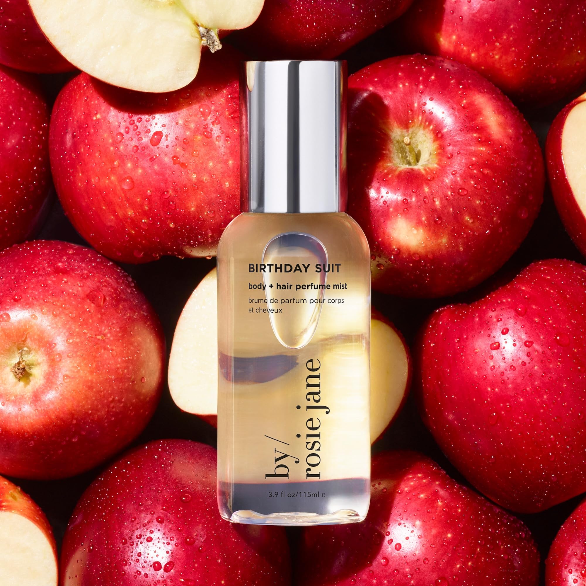 By Rosie Jane Body & Hair Perfume Mist (Birthday Suit) - Clean Hair & Body Mist for Women - With Notes of Tangerine Water, Sweet Apply & Lemon Blossom (115ml)