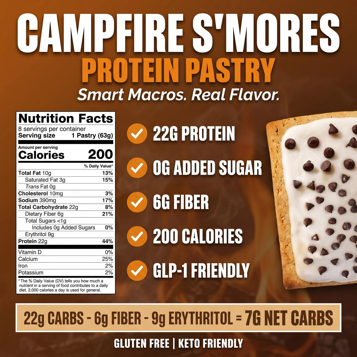 Legendary Foods Protein Pastry, Campfire S'mores, Keto Friendly Snack