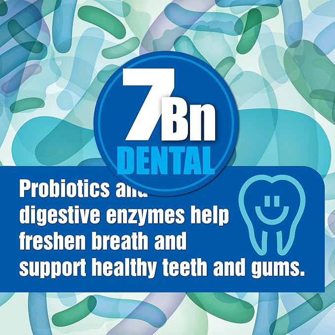 Oral Probiotics for Mouth Bad Breath 7 Billion CFU - Chewable Dental Probiotics for Teeth & Gums, Fresh Breath Freshener, Supports Oral Microbiome & Healthy Mouth