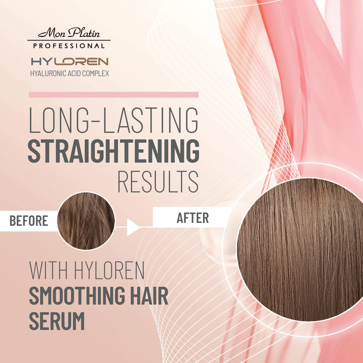 Mon Platin Professional Hair Care Product Serum with Hyaluronic Acid for Straightened Hair, 1.69 Fl Oz