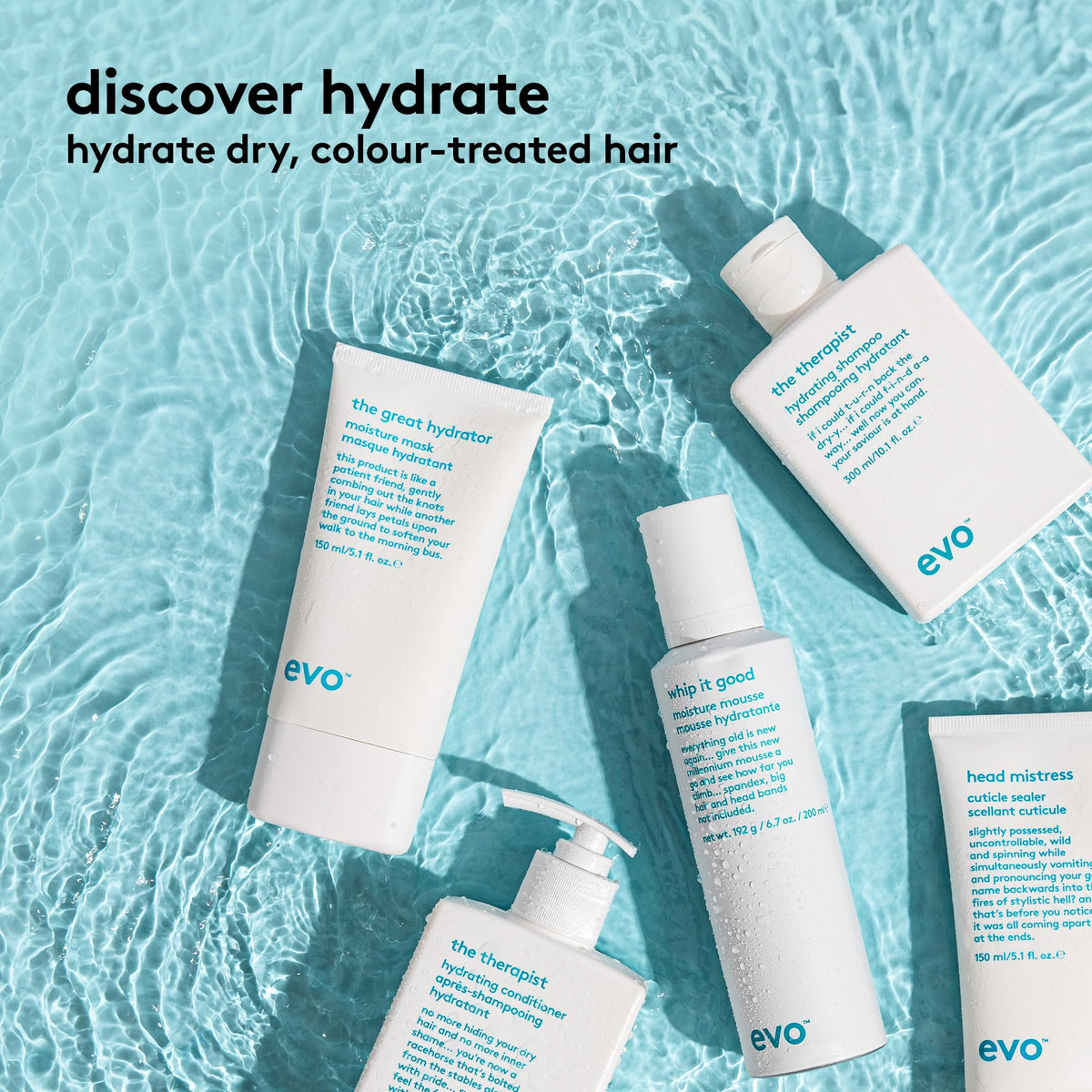 EVO Whip It Good Moisture Mousse - Hair Styling Mousse - Lightweight, Light Hold, Adds Moisture, Softens, Improves Manageability & Adds Shine - 200ml / 6.7fl.oz.