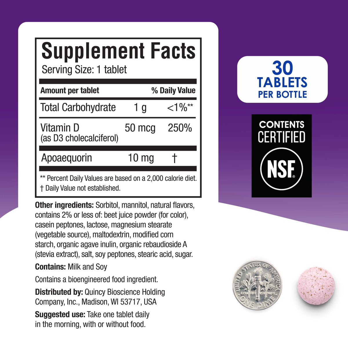 Prevagen Regular Strength Mixed Berry Chewables - 30 Tablets (1 Month Supply) | Formulated for Your Brain | 10mg of Apoaequorin Plus Vitamin D3 with 7-Day Pill Minder