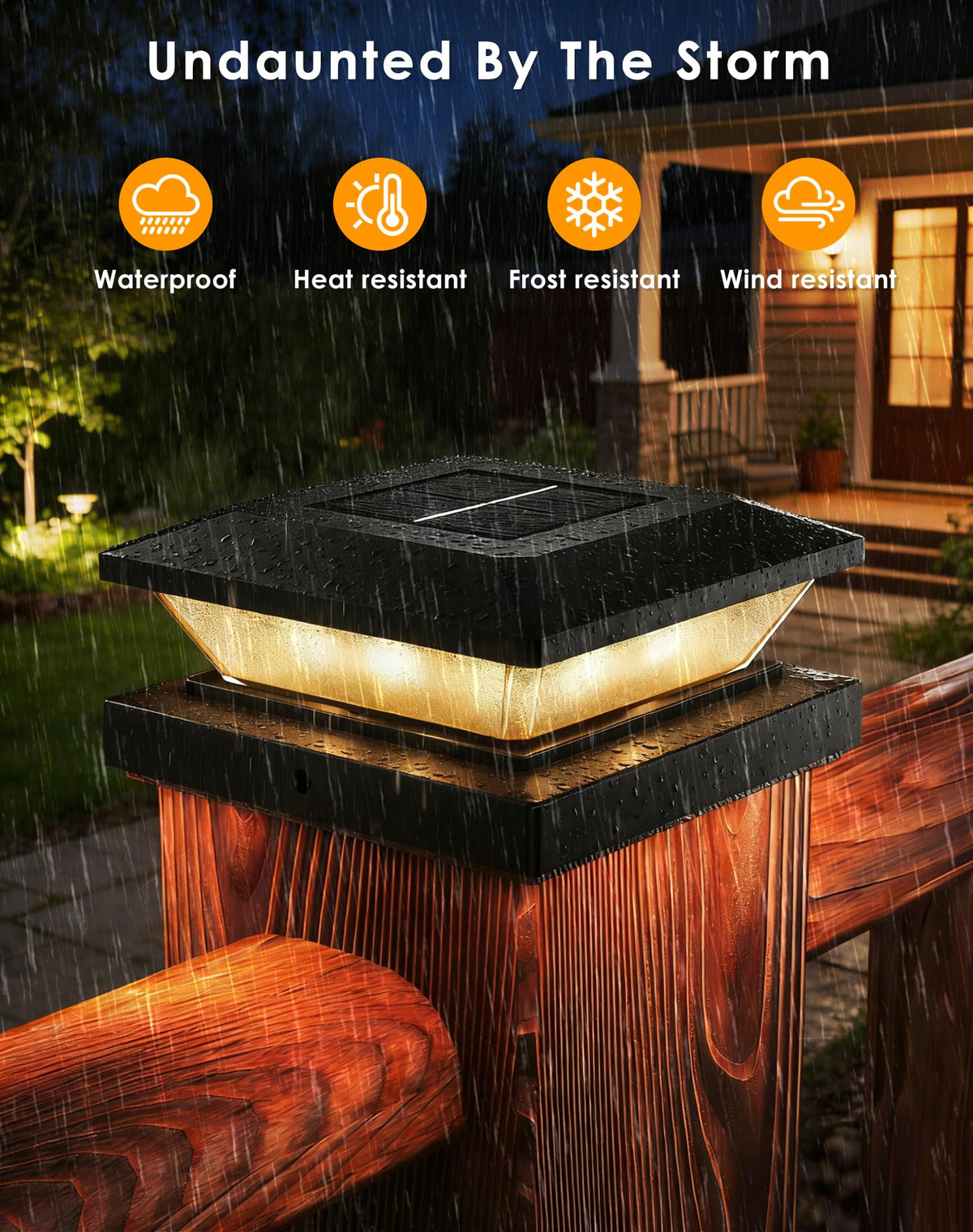 4x4 Solar Post Cap Lights - 12 Pack Fence Deck Post Solar Powered Lights