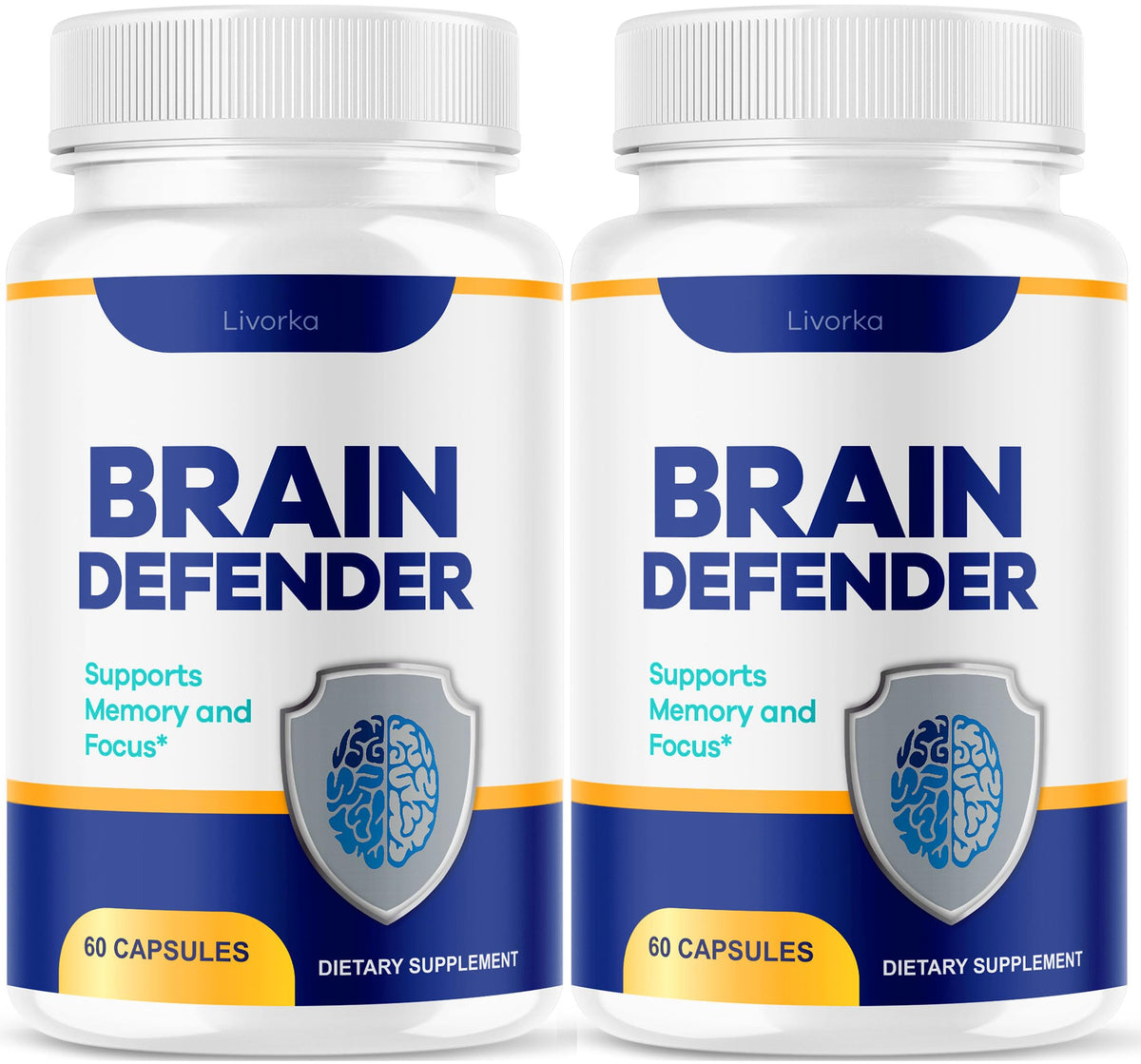 (2 Pack) Brain Defender - Official Brain Defender Supplement Advanced Pills, Natural Brain and Memory Support, Brain Defender Health & Wellness Multivitamin, 120 Capsules for 2 Months