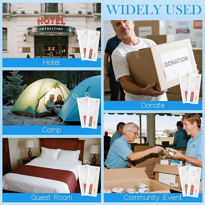 HOIQIRY Disposable Toothbrushes with Toothpaste Set - Pack of 25,Individually Wrapped Personal Hygiene Kits in Bulk 5-in-1 Travel Size Convenience Kits for Hotel,Camping,Guest,Homeless,Charity,Church