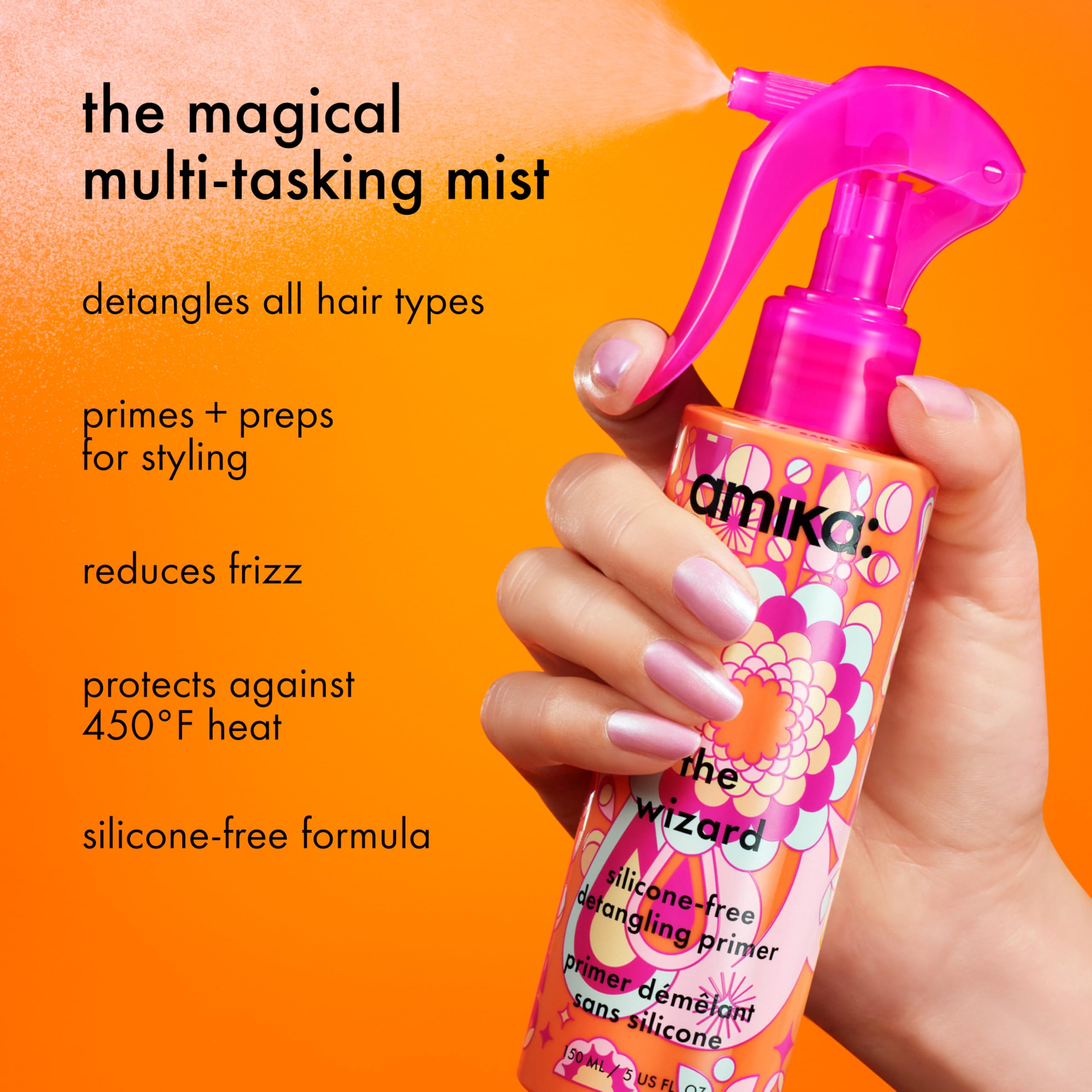 amika the wizard silicone-free detangling primer, 150ml