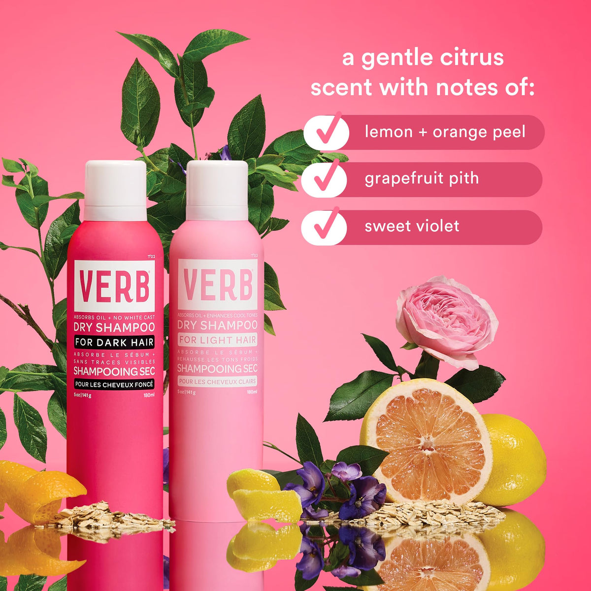 VERB Dry Shampoo Light, 5 oz - Refresh, Absorb Oils + Extends Styles - Refreshing Dry Shampoo Spray for Light Tones - Vegan, No Parabens or Harmful Sulfates
