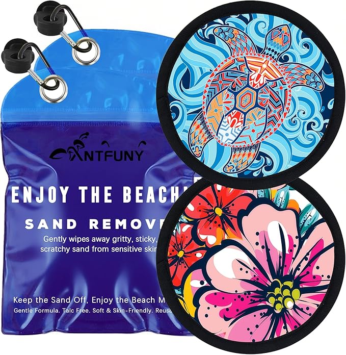 2 Packs Sand Remover Cleaner Eraser for Family Women Dog Beach Trip Essential Summer Vacation Must Have Travel Accessories Lake Day Necessities Cruise Ship Stuff Thing Gear Gift Supplies Item Towel