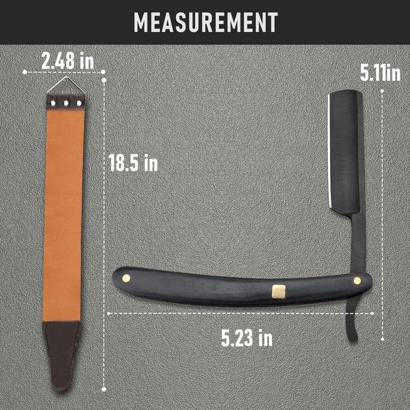 Premium Stainless Steel Shaver Razor with Shaving Strop for Men，Professional Straight Edge Barber Razor,Straight razors for men, Home & Salon Grooming Using (NO.189)