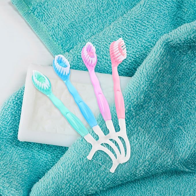 MERRYHAPY 10Pcs Mini Soft Bristles Travel Toothbrush Set Disposable Portable Toothbrushes for Camping and On-The-Go Oral Care