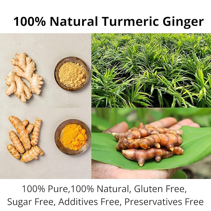 50 Ginger Turmeric Tea Bags – Premium Herbal Turmeric and Ginger Tea for Digestion and Immune Support, Caffeine-Free