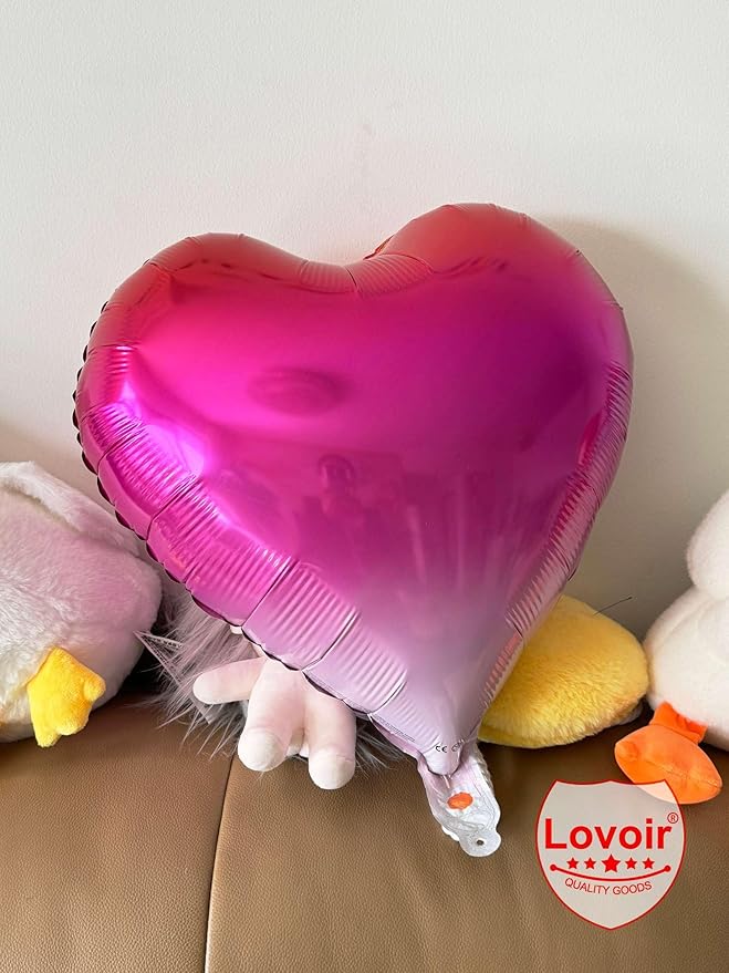 Lovoir 10 Pcs Gradient Heart Shape Foil Mylar Balloons 18 Inch Love Balloons for Valentine's Day Birthday Party Decorations Wedding Engagement Romantic Decor (Gradient)