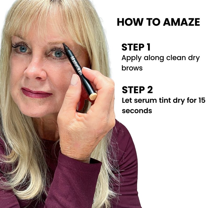 MasterGlam Amaze Brow 2-in-1 Growth Serum and Tint Pen, Waterproof & Long-Lasting, Light to Medium