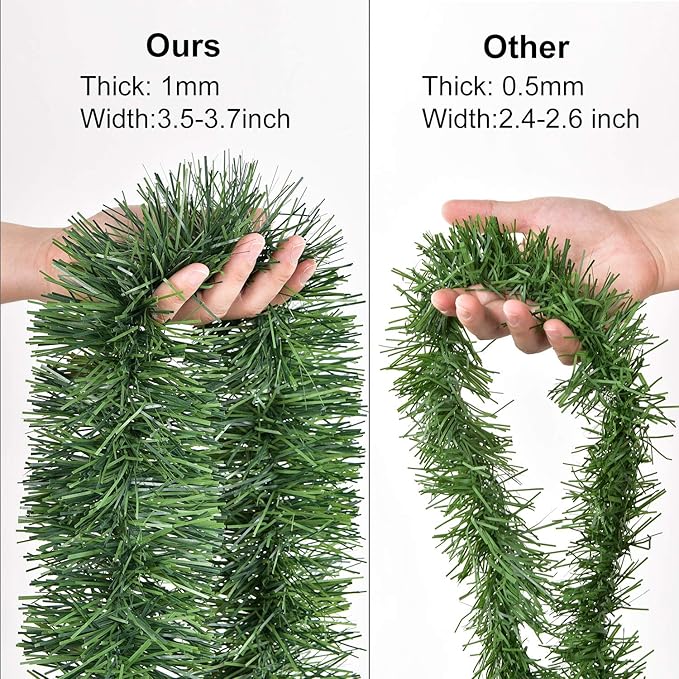 DearHouse 16.4 Foot Christmas Garland, Artificial Pine Garland Holiday Decor for Outdoor or Indoor Home Garden Artificial Green Greenery, or Fireplaces Holiday Party Decorations