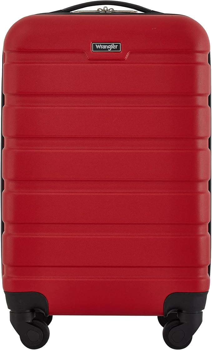 Wrangler 22" Hardside Spinner Carry-On Luggage, Salsa Red