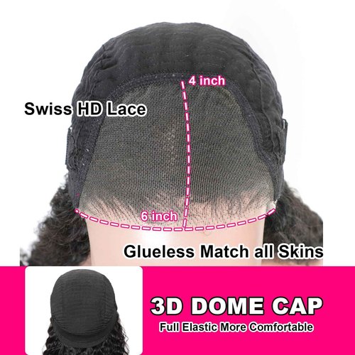 ISEE Wear and Go Glueless Wigs Human Hair Pre Plucked Deep Wave Bob Wig Human Hair Lace Front Wigs for Women Upgraded No Glue Pre Cut 6x4 Lace Closure Glueless Wigs for Black Women Human Hair 12 Inch