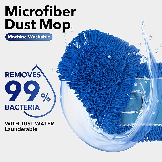Matthew 36'' Microfiber Loop Dust Mop Washable Commercial&Residential Heavy Duty Mop Head Replacement Premium Absorbent Industrial Dust Mop Refill Pads for Hardwood, Office,Garage and Hotel -12Pack