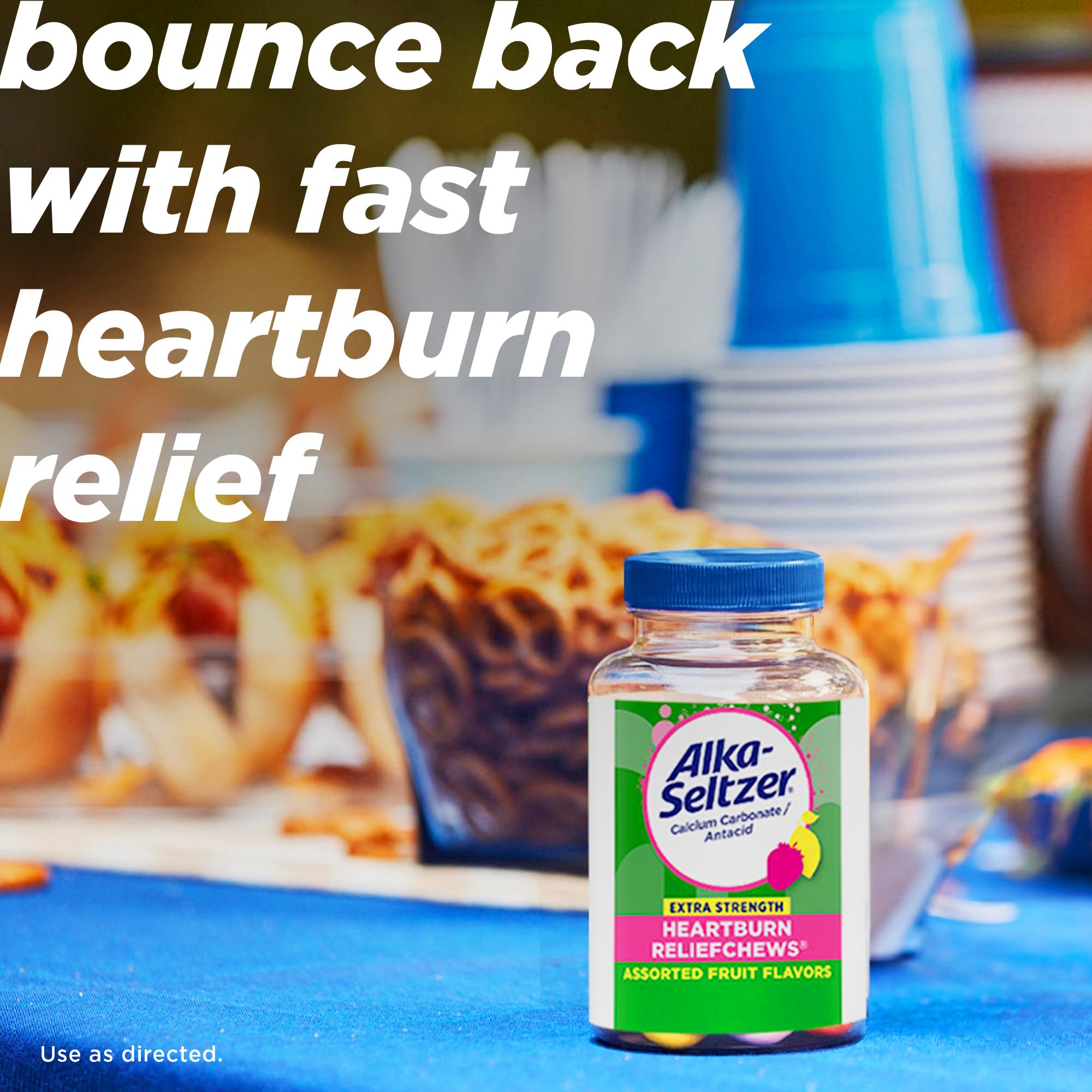 Alka-Seltzer Extra Strength Heartburn ReliefChews, Antacid for Fast Heartburn & Acid Indigestion Relief On the Go, 200 Ct
