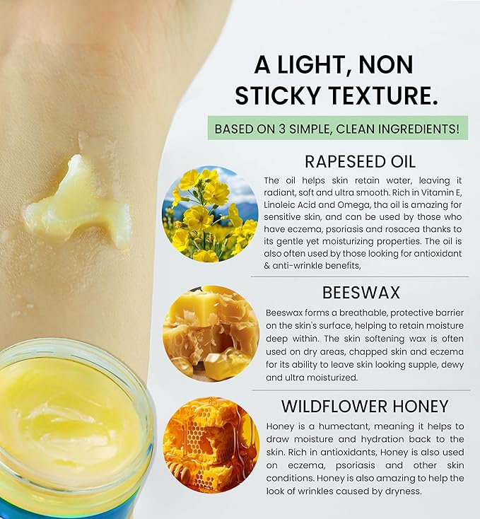 Beesalene Original Unpetroleum - 100% Natural & Hypoallergenic Alternative to Petroleum Jelly - Lips, Hands, Baby, Makeup Remover and More (2 Ounce)