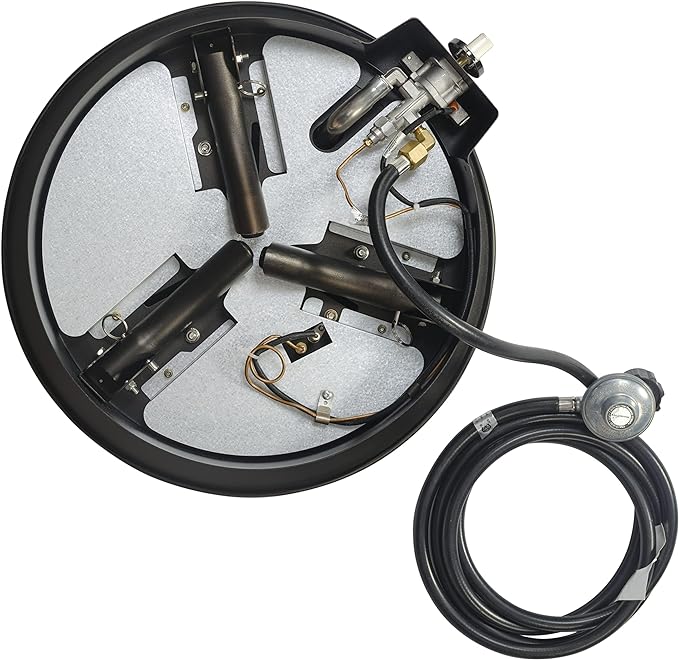 Amazon Basics Portable Propane Fire Pit, 19 inch Round Gas for Patio, 55,000 BTU Carry Strap