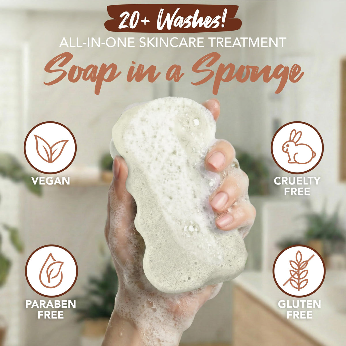 Spongeables Body Wash in a 20+ Wash Sponge, Coconut Colada, 3 Count