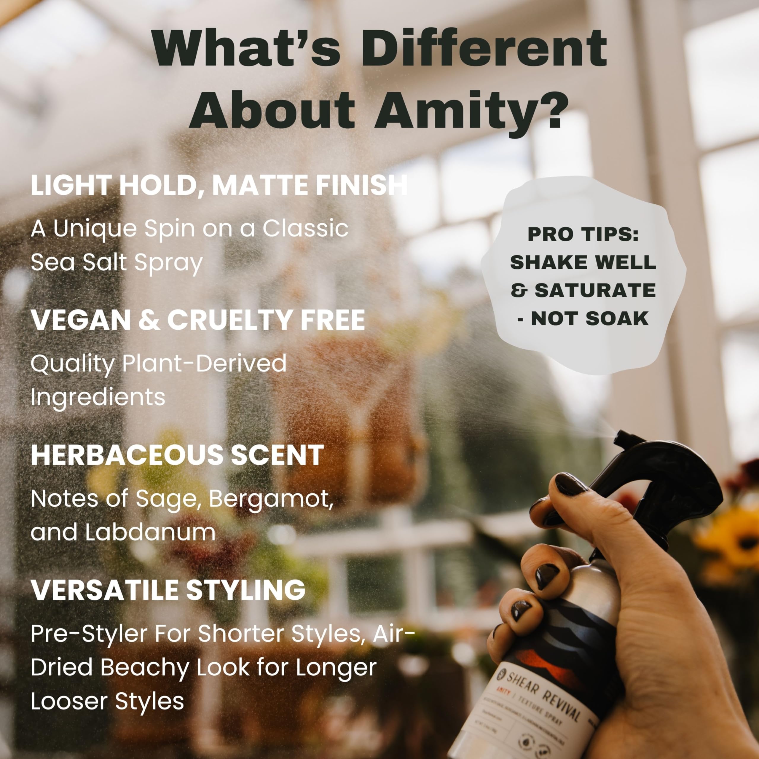 Shear Revival Amity Texture Spray - Light Hold, Matte Finish with Sea Salt