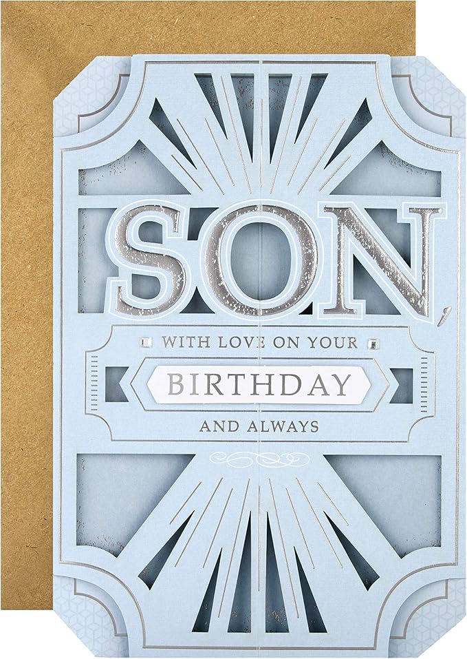 Hallmark Birthday Card for Son - Classic Laser Cut 3D Design