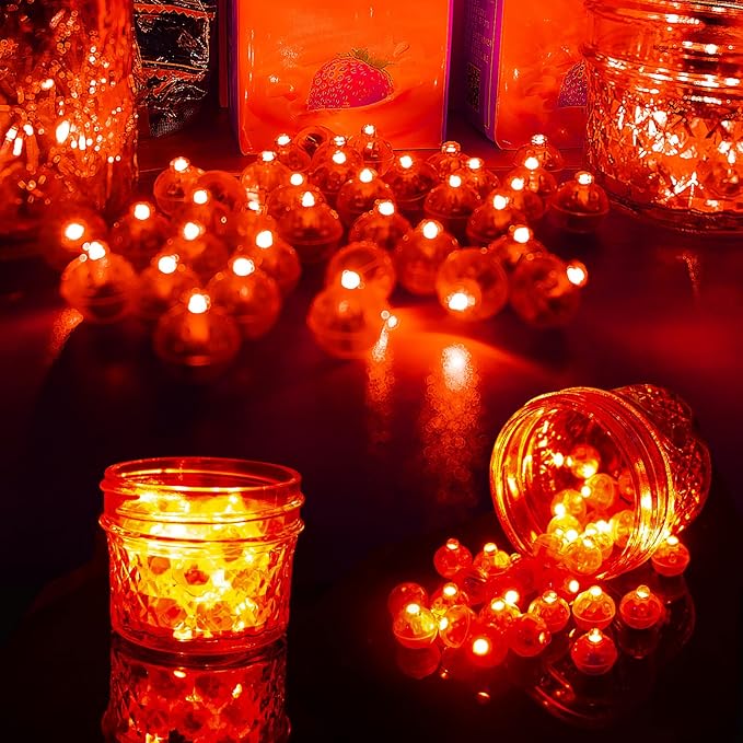 Aogist 200pcs Red Balloon Light,Long Standby Time Waterproof Mini Ball Light,Round LED Flash Lamp for Paper Lantern Balloon Party,Wedding,Birthday,Festival,New Year and Christmas Decorative