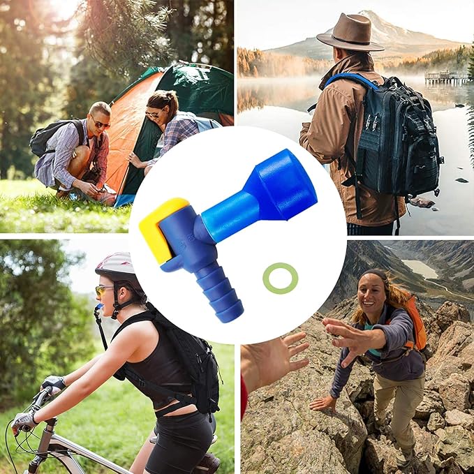 Bite Valve Replacement Mouthpiece Fit for Hydration Pack Bladder Water Backpack and Most Brands(4-Pack), with Shutoff Valve and Tube O-Ring
