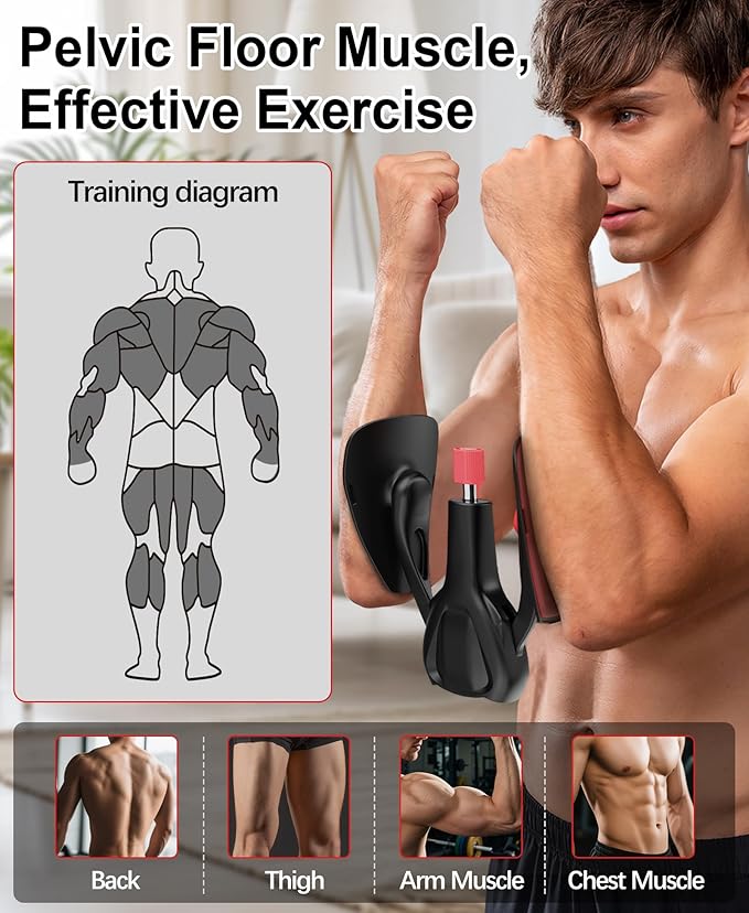 Upgraded Inner Thigh Exerciser, Kegel Exerciser, Adjustable Pelvic Floor Muscle Strengthening Exercise Devices, Hip Pelvic Trainer for Postpartum Recovery, Thigh Toner Workout Equipment