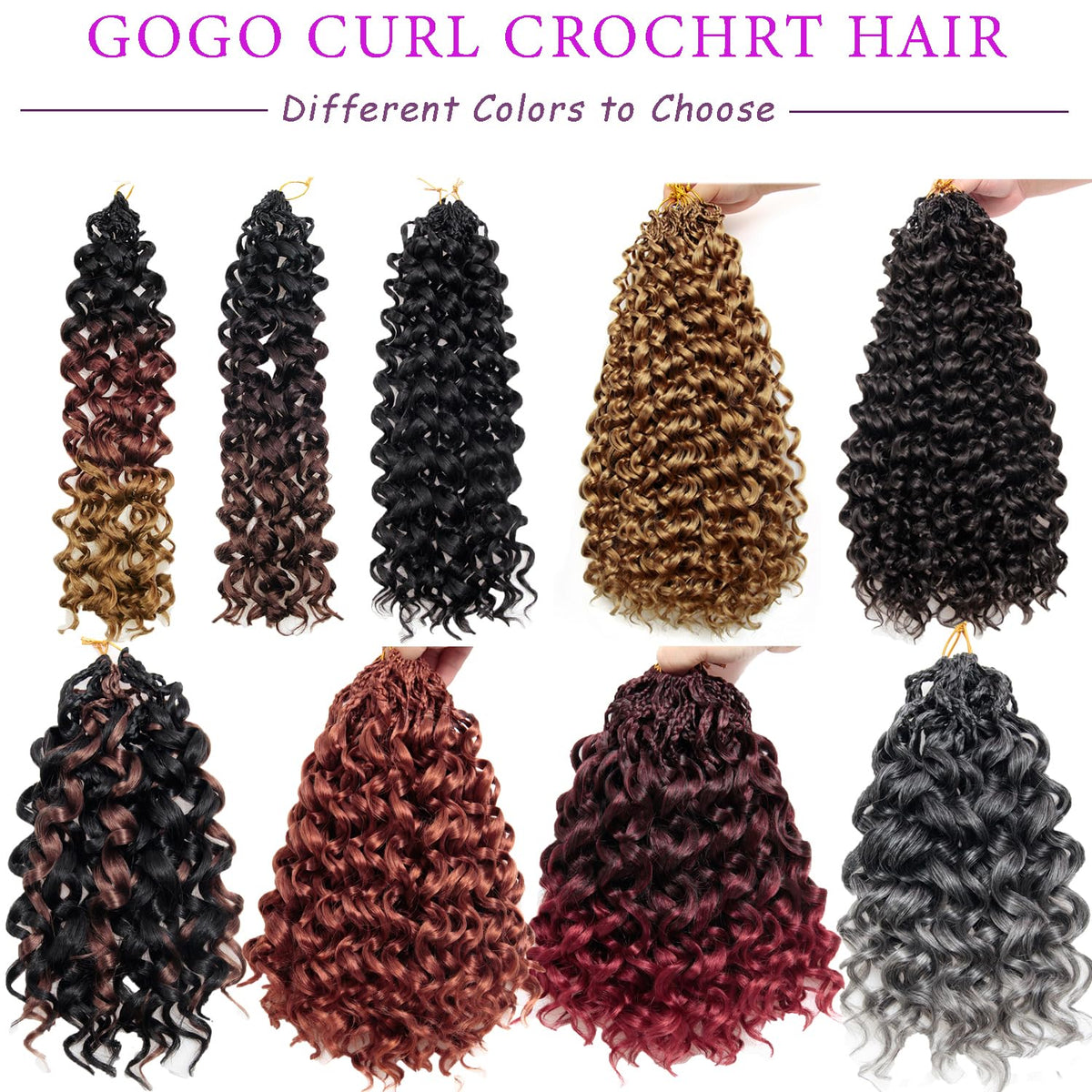 Curly Crochet Hair Pre Looped GoGo Curl Crochet Hair 14 Inch 8 Packs