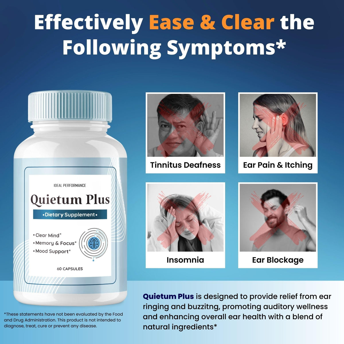 Quietum Plus Tinnitus Relief for Ringing Ears, Official Quietum Plus Tinnitus Relief Original Supplement Pills, Ring Clear Advanced Formula for Healthy Ear, QuietumPlus Reviews (5 Pack)