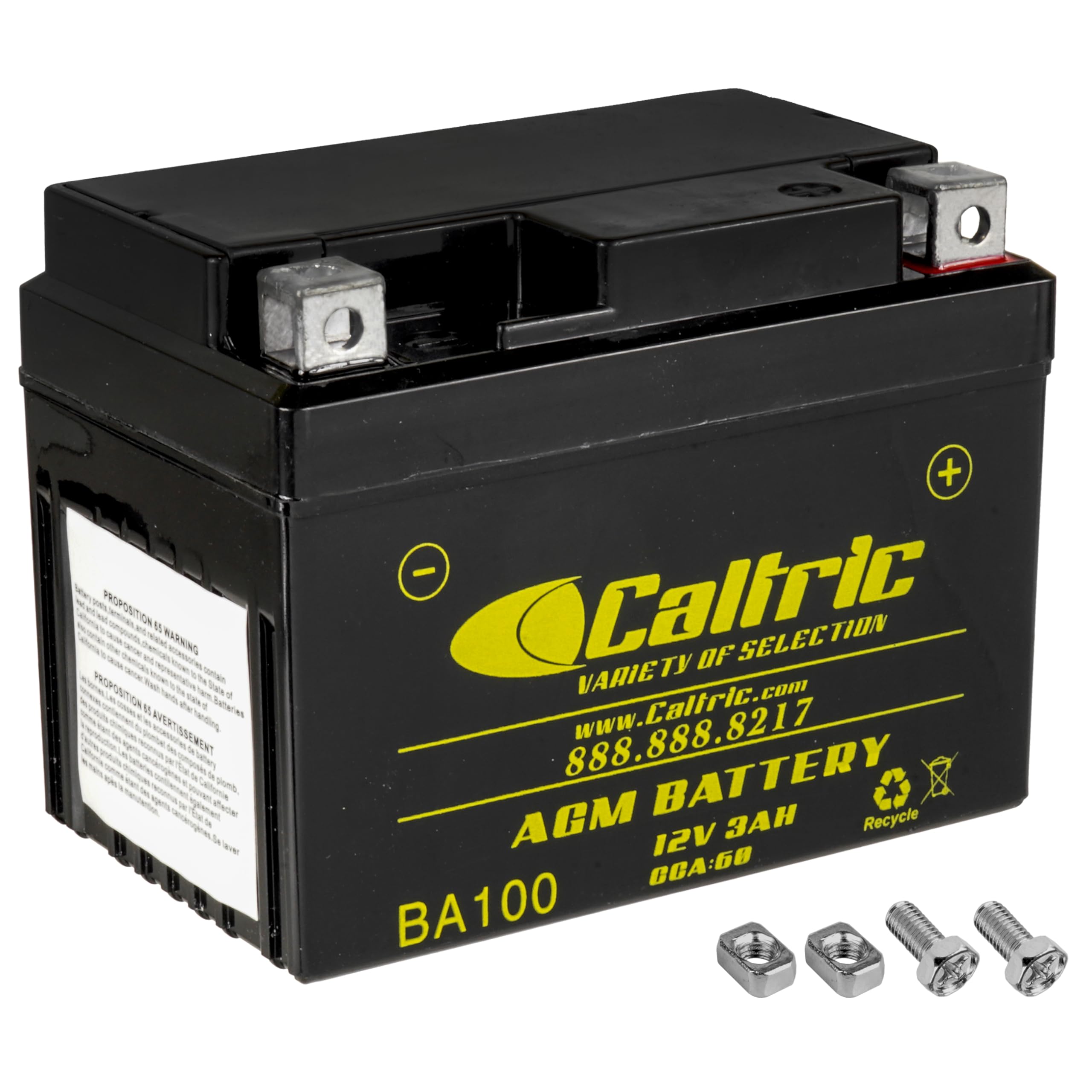 Caltric YTZ5S AGM Battery Compatible with Honda Z125M Monkey 2019 2020 2021 2022 2023 / 12V / 3 AH/CCA 60