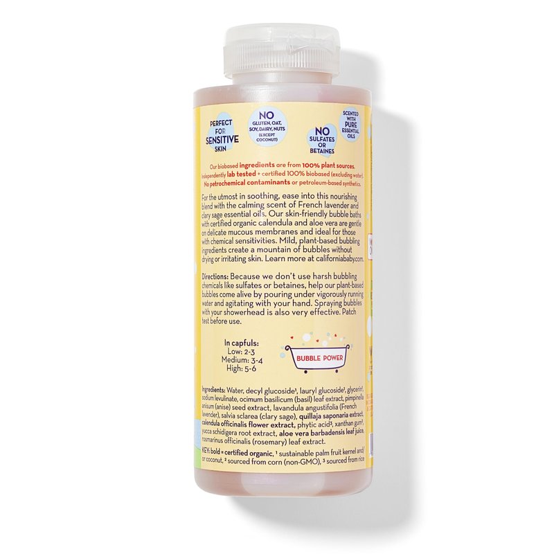California Baby Calendula Bubble Bath | 100% Plant-Based Kids Bubble Bath | Soothing Lavender Baby Bubble Bath | Free Bubble Wand | 384 mL / 13oz