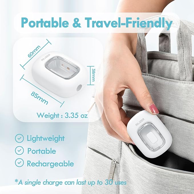 UV Toothbrush Sanitizer Cover, Rechargeable Travel Cap with Magnetic Wall Mount, Portable Cleaner for Any Size Toothbrush