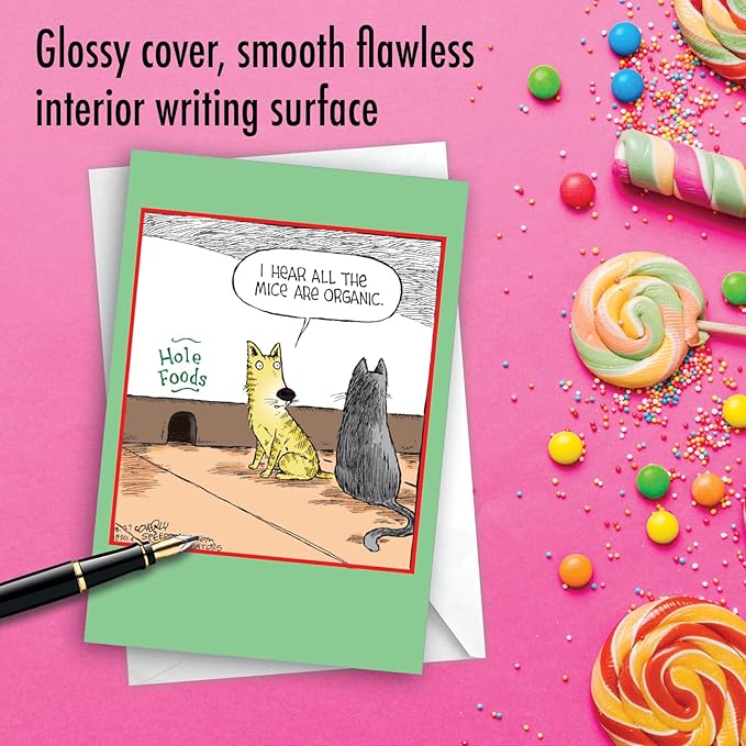 NobleWorks Funny Birthday Greeting Card with 5 x 7 Inch Envelope (1 Card) Bday Hole Foods C2684BDG-UA