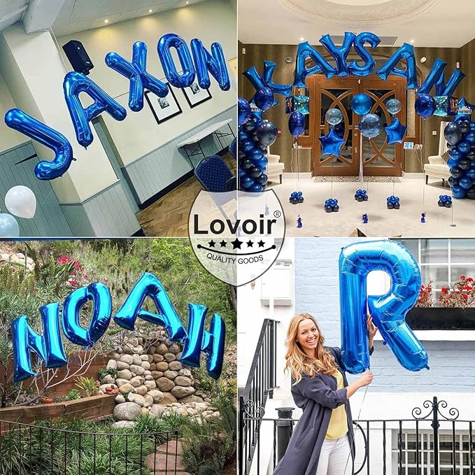 Lovoir 40 Inch Large Blue Letter T Balloons Big Size Jumbo Mylar Foil Helium Balloon for Birthday Party Celebration Decorations Alphabet Blue T