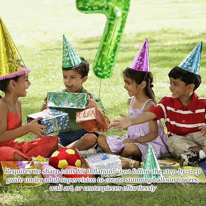 Green Number Balloons, Gaint Green Pixel Number 8 Balloon 40 Inch Dark green 8 Balloon for Boys Girls Kids 8th Birthday Party Decoration
