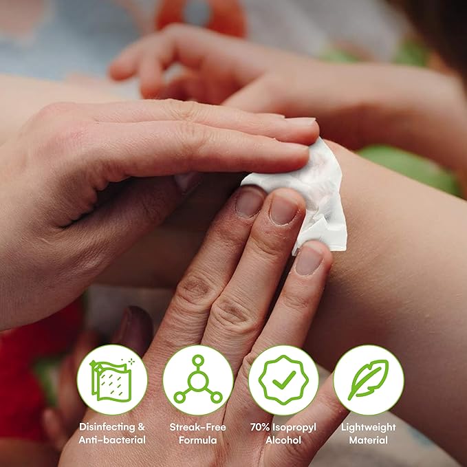 Care Touch Alcohol Prep Pads – 70% Isopropyl, Sterile, 2-Ply, Individually Wrapped, For Injections, First Aid & Sanitizing, 400 Count