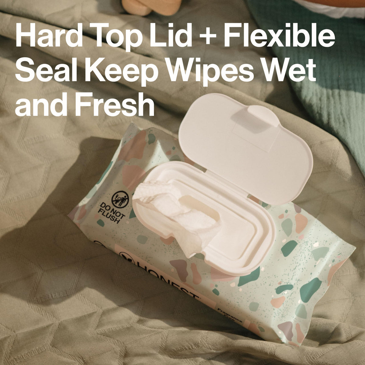 The Honest Company Baby Wipes for Sensitive Skin, Hypoallergenic, Fragrance-Free, Multi-Use, Geo Mood Design, 576 Count (8 Packs of 72)