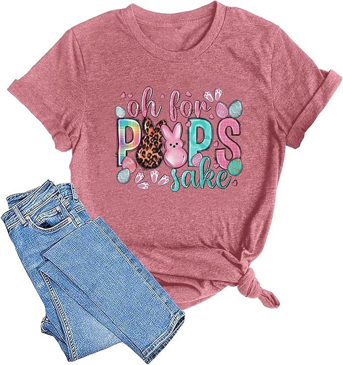 LAZYCHILD Women Easter Teacher Shirts: Funny Treat All with Kindness T-Shirt Bunny Rabbit Tee Tops