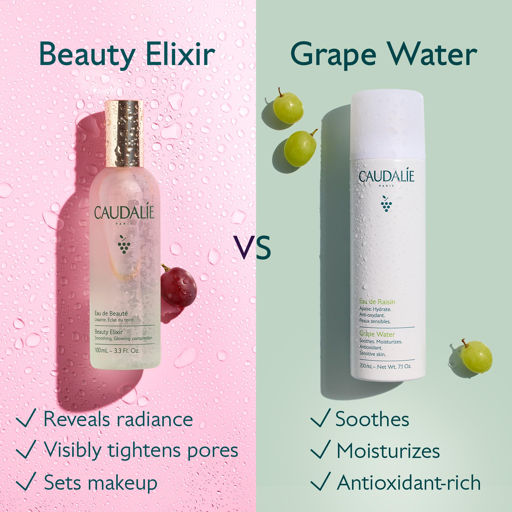 Caudalie Beauty Elixir Prep, Set Makeup, Glow Face Mist - 30 mL