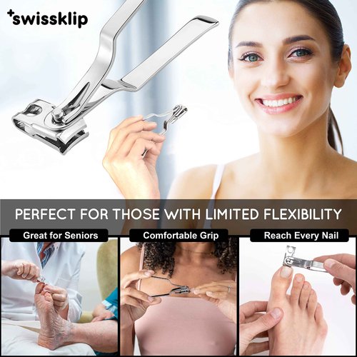 Swissklip Heavy Duty Toenail Clippers for Seniors Thick Toenails I Professional Nail Clippers for Ingrown Toenail I nail clippers for men I well suited as finger nail clippers adult