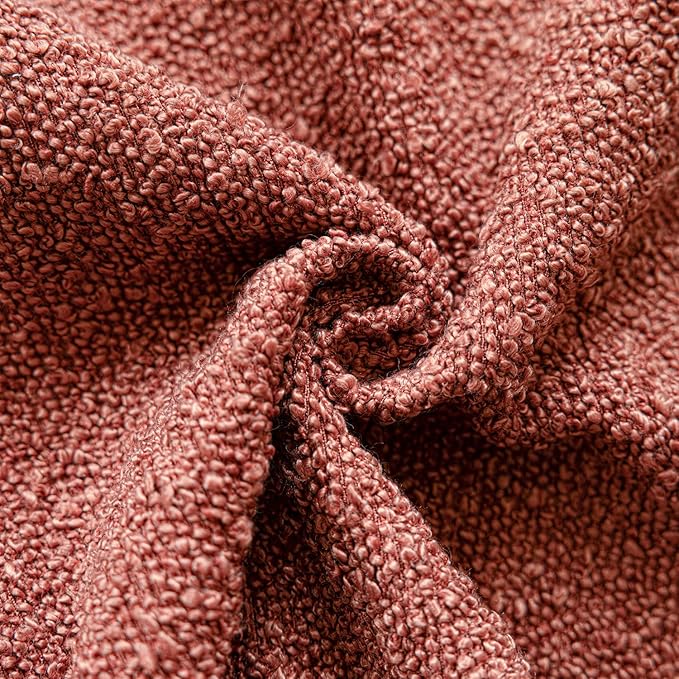 Foindtower Pack of 2, Decorative Textured Boucle Throw Pillow Covers Accent Solid Pillow Cases Cozy Soft Couch Cushion Case for Chair Sofa Bedroom Living Room Home Decor 22x22 Inch Orange Rust Red