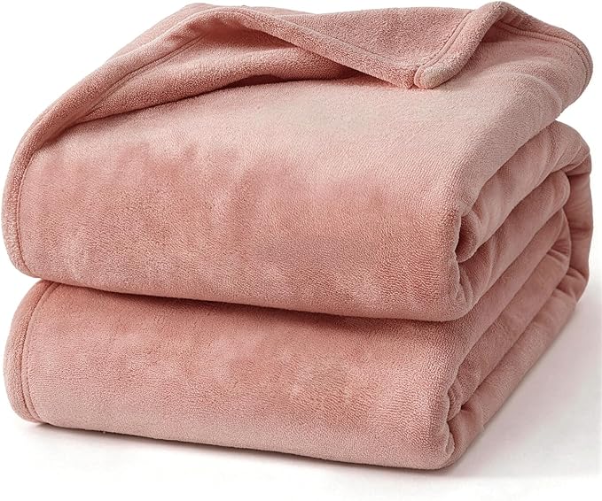 Hansleep Fleece Blanket Twin Size Dusty Pink, Soft Cozy Twin Blanket, Fuzzy Flannel Blanket for Bed, Sofa, Couch, Travel, Camping, Dusty Pink, 60x80 Inches